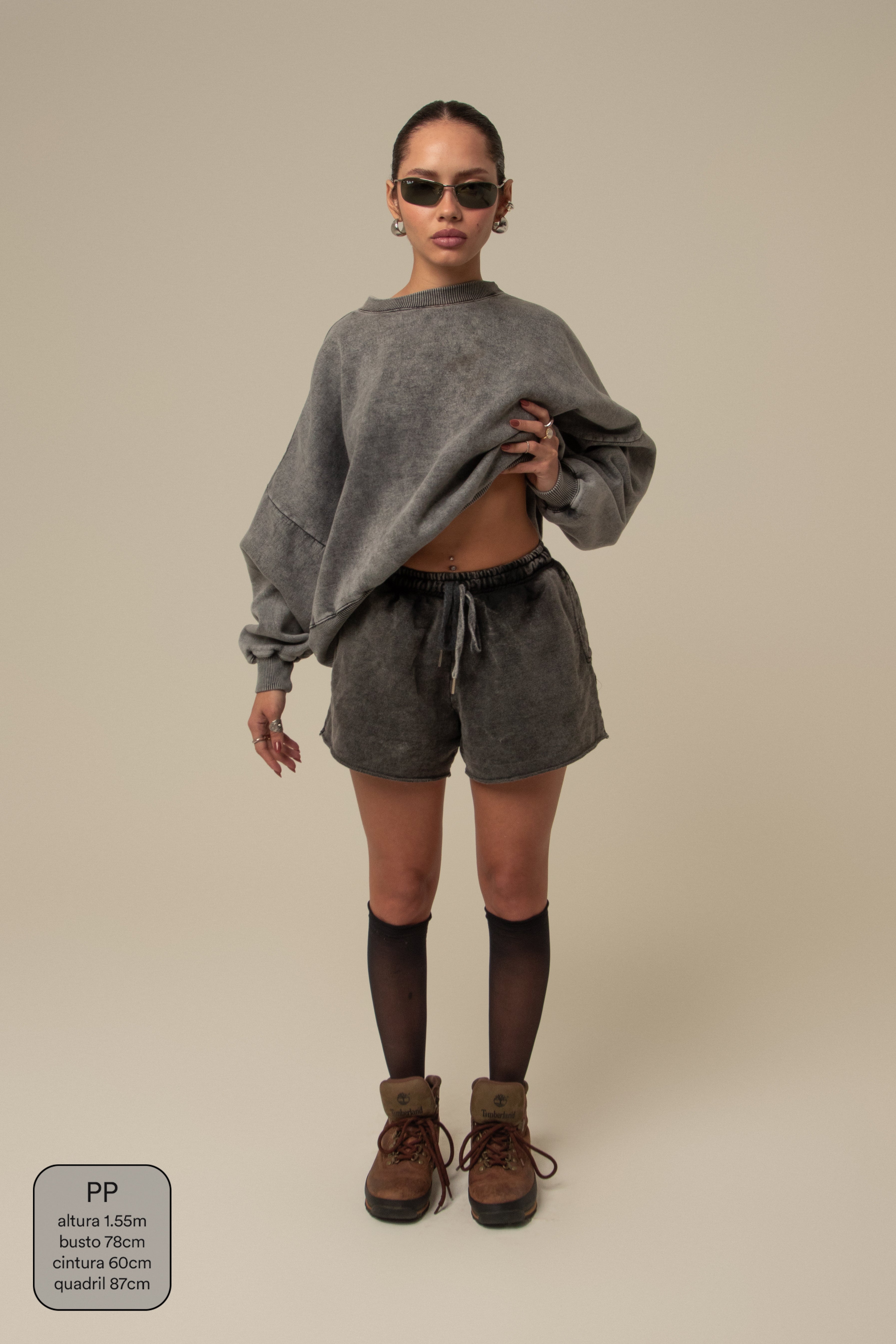 short moletom estonado off road