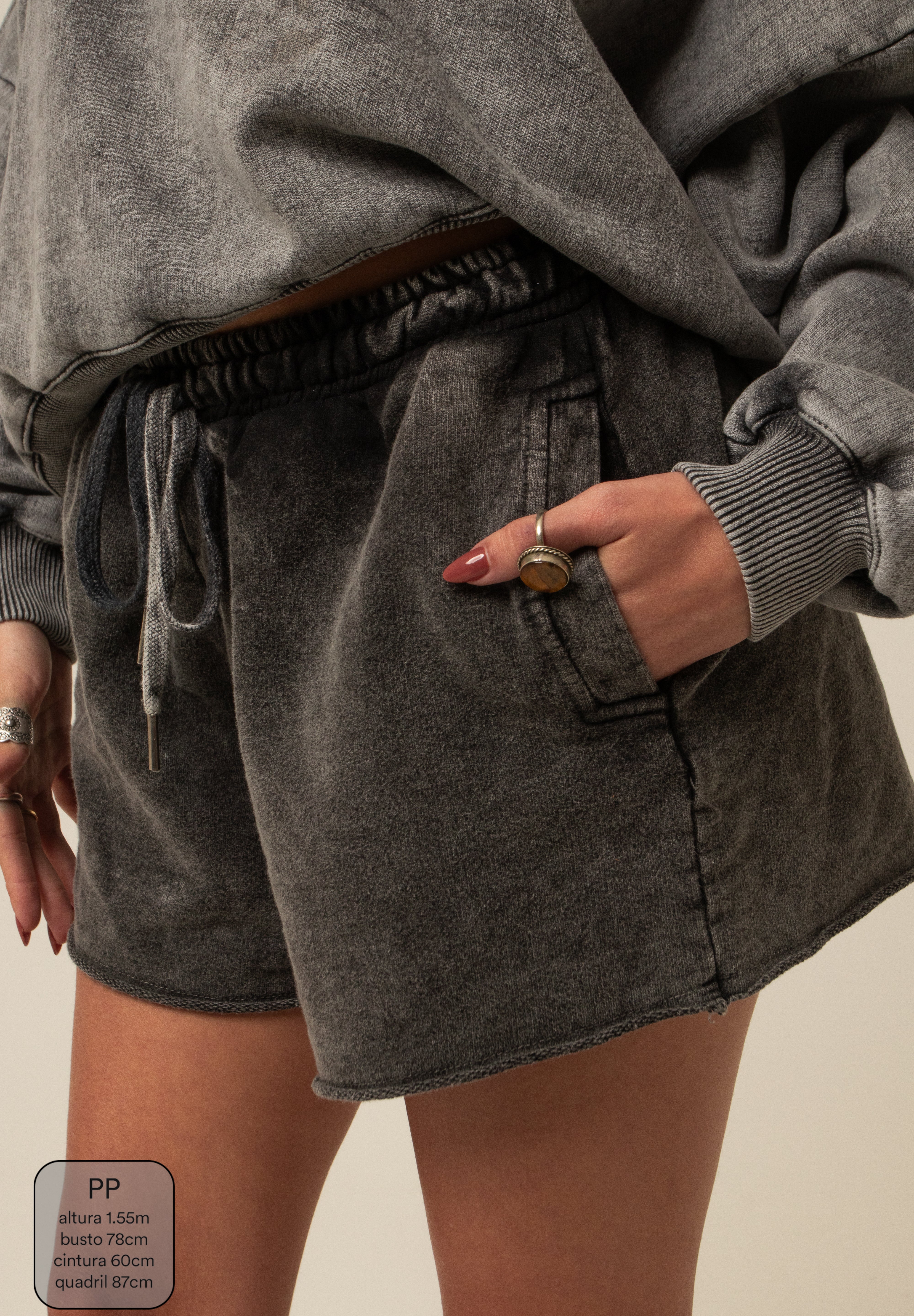 short moletom estonado off road