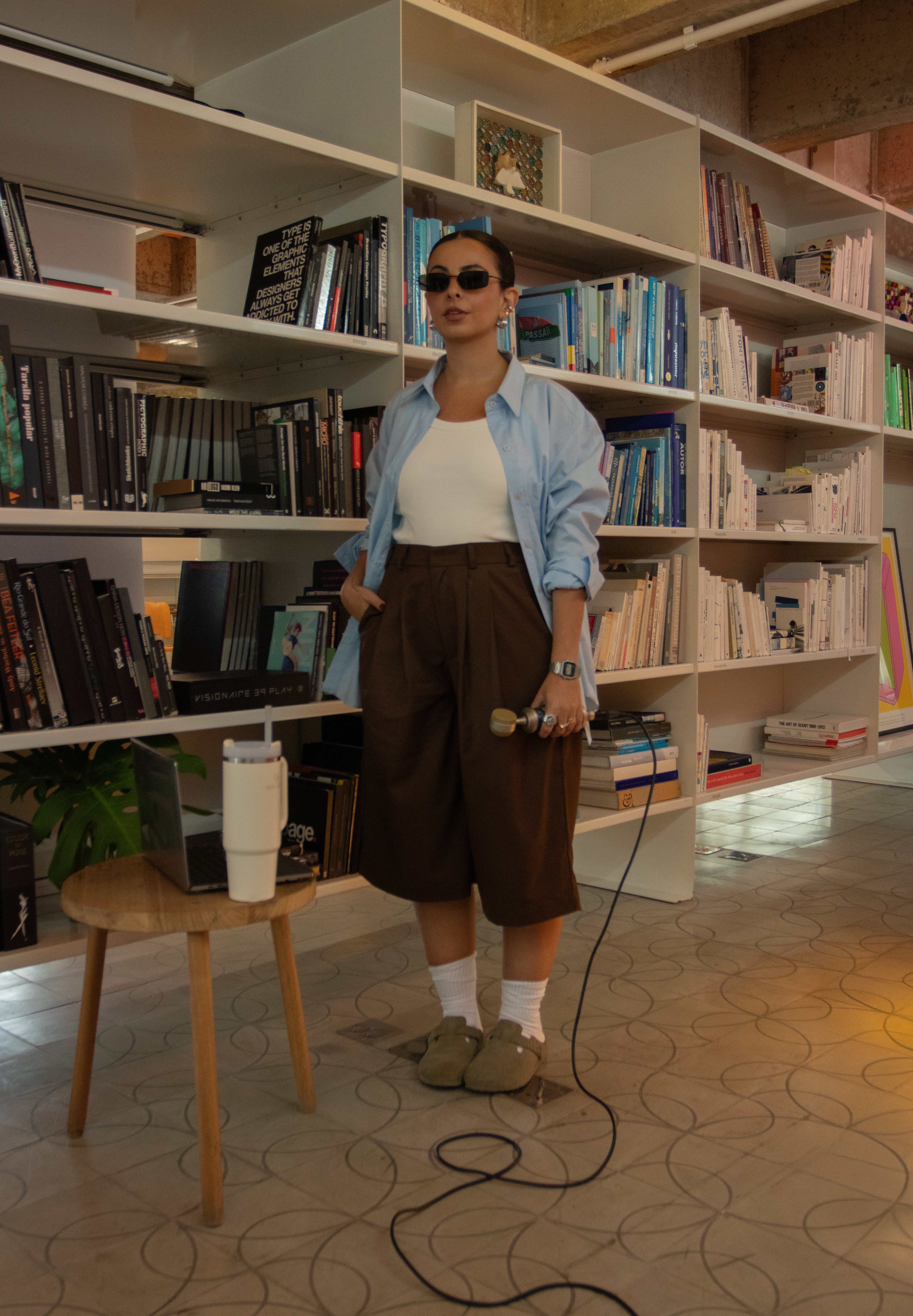 bermuda de alfaiataria feminina oversized chefa