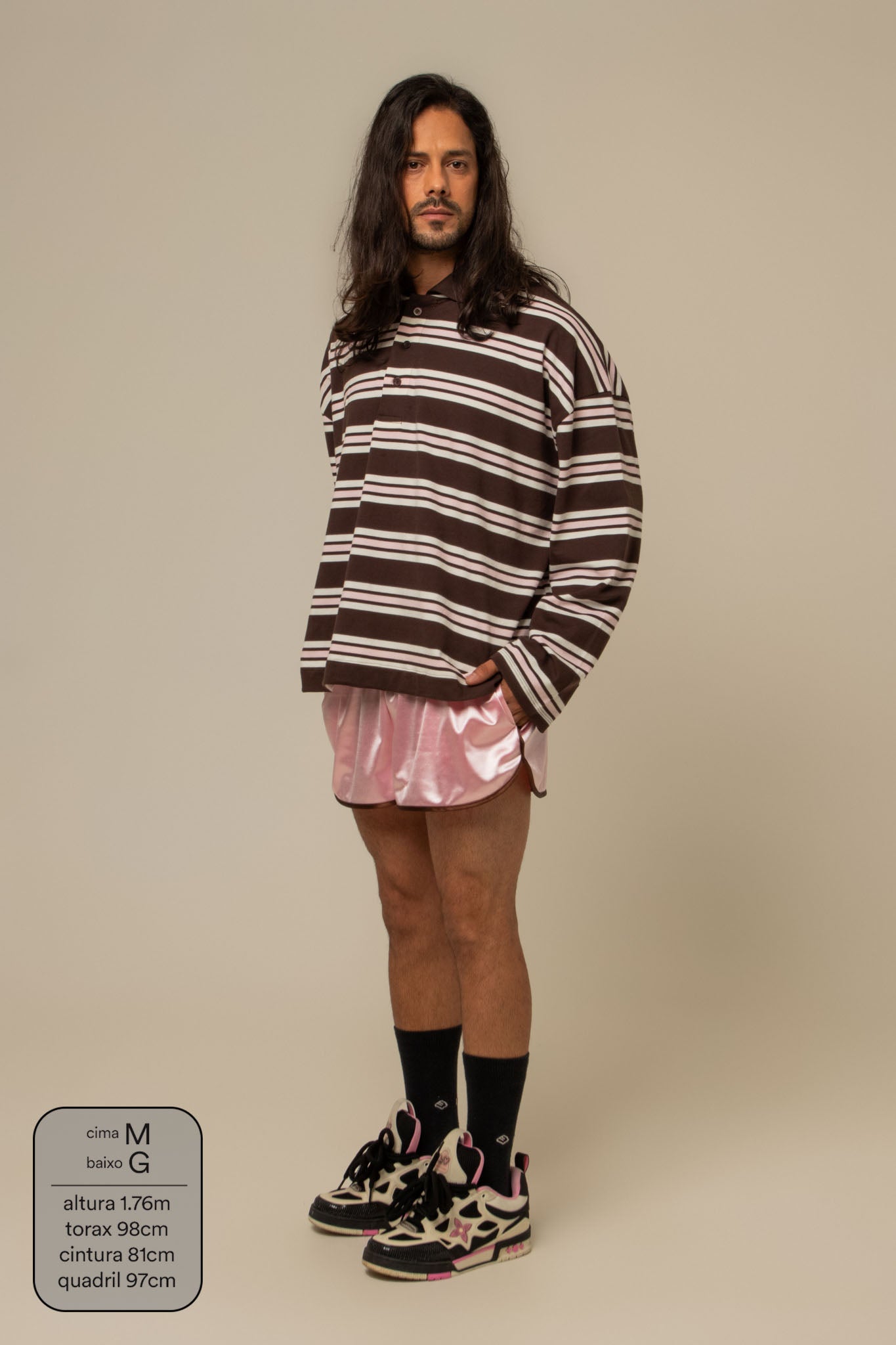 polo listrada oversized manga longa luv