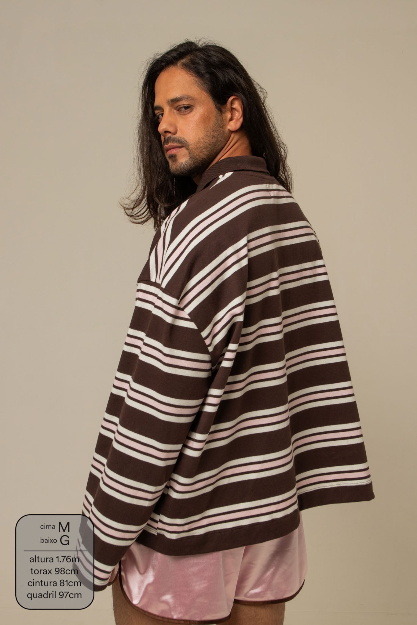 polo listrada oversized manga longa luv