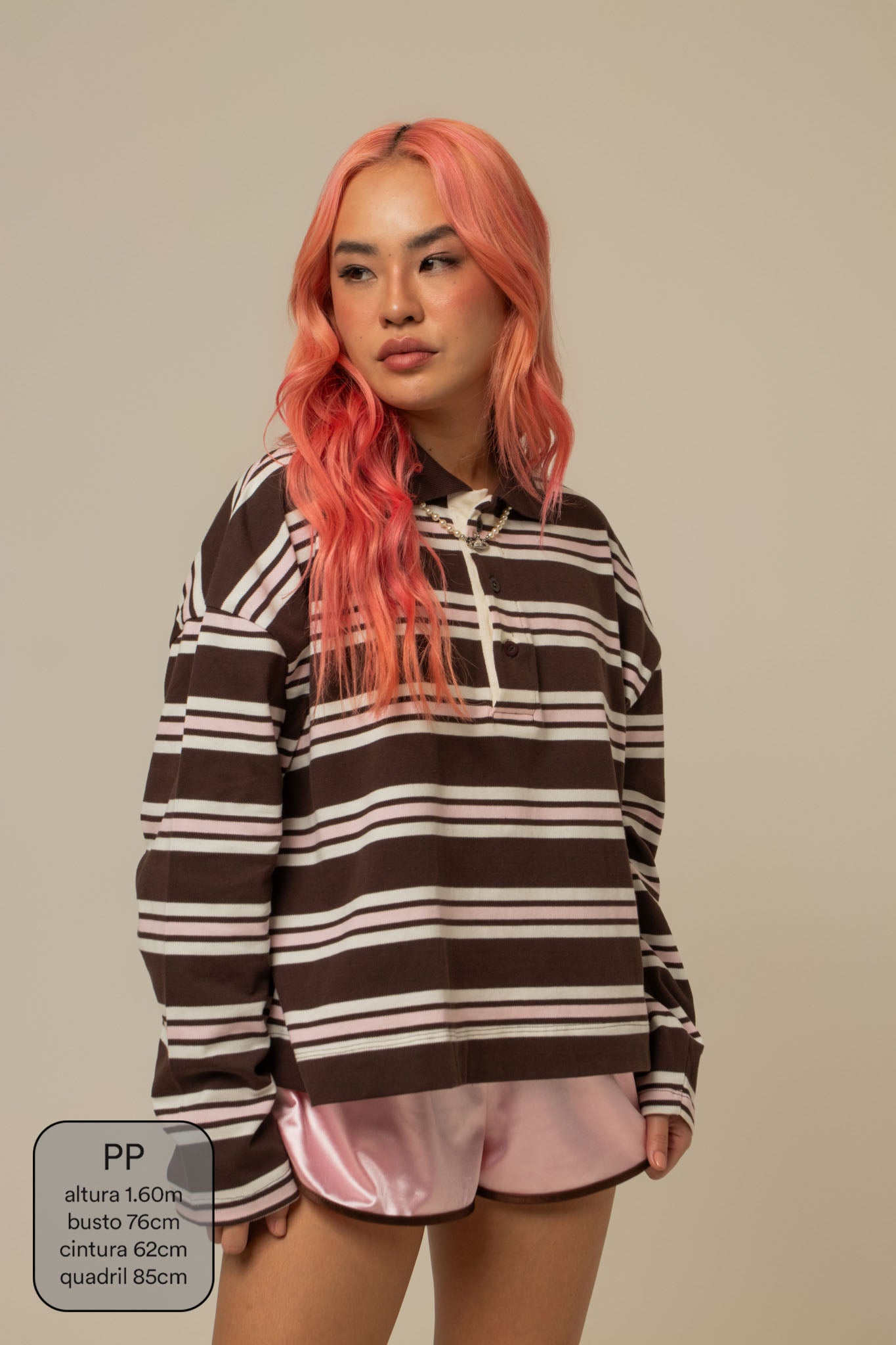 polo listrada oversized manga longa luv