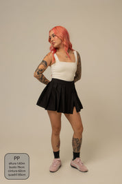 mini saia shorts plissada chefa