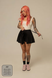 mini saia shorts plissada chefa