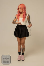 mini saia shorts plissada chefa