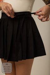 mini saia shorts plissada chefa