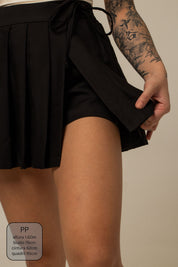 mini saia shorts plissada chefa