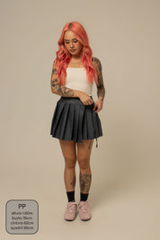 mini saia shorts plissada chefa