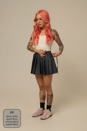 mini saia shorts plissada chefa