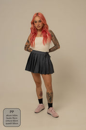 mini saia shorts plissada chefa