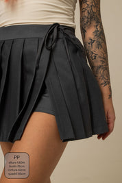 mini saia shorts plissada chefa