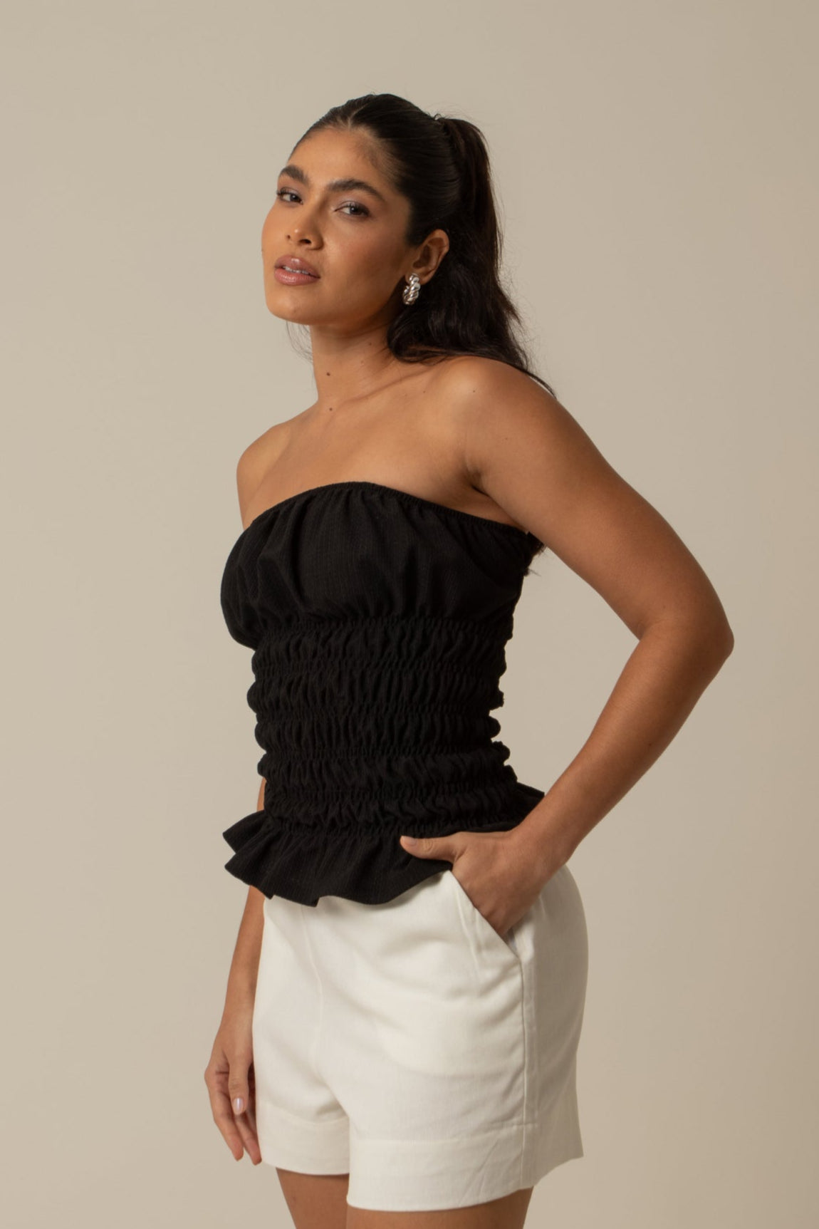 blusa rancho | blusa sem alças lastex