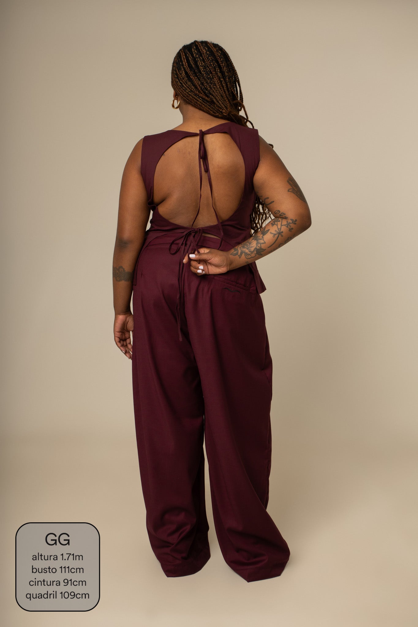 blusa costas abertas collab frida & lela