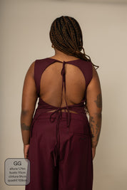 blusa costas abertas collab frida & lela