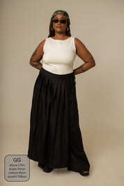 calça saia plissada collab frida & lela