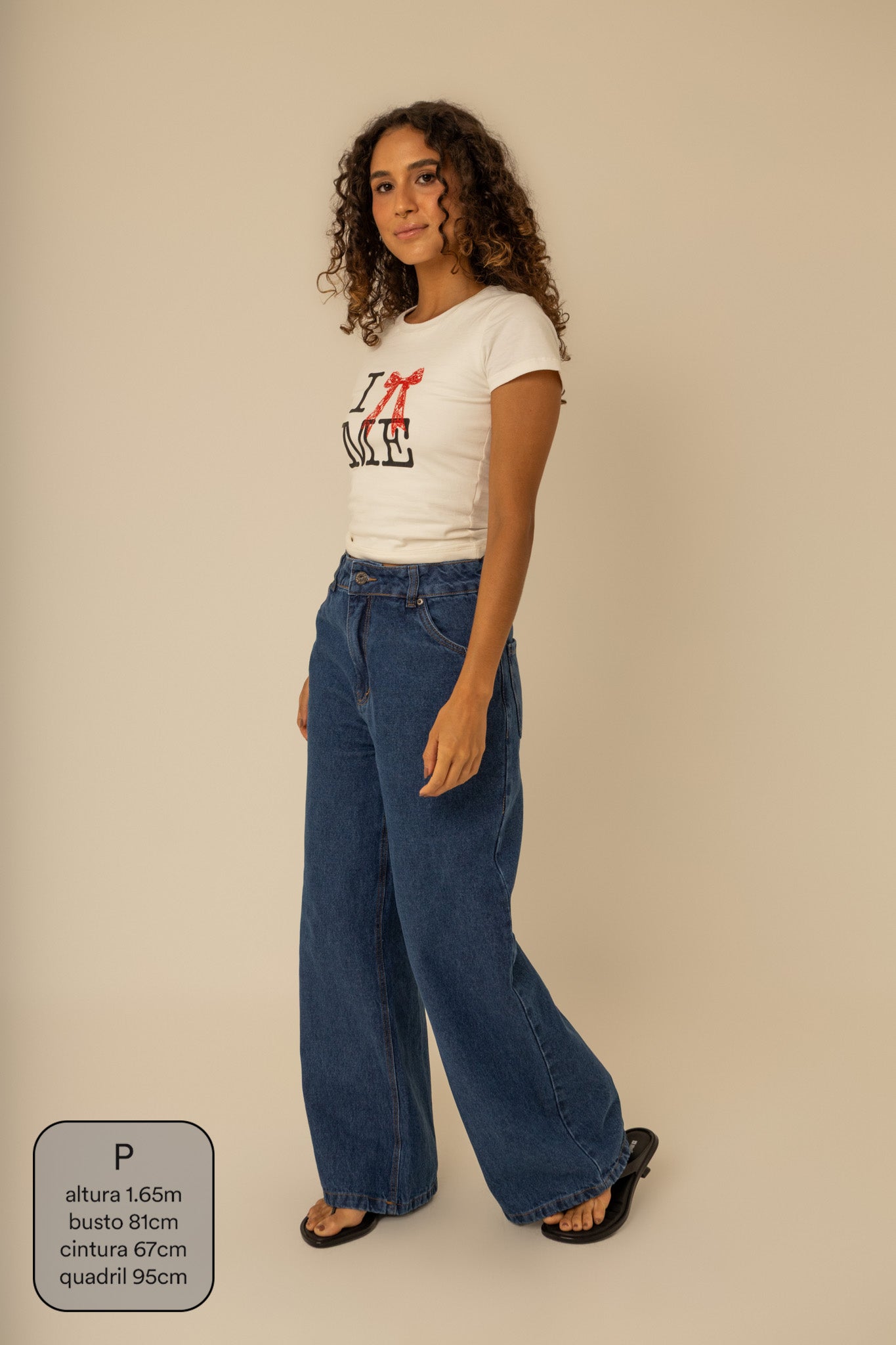 calça jeans ajustável wide denim blue 1.0