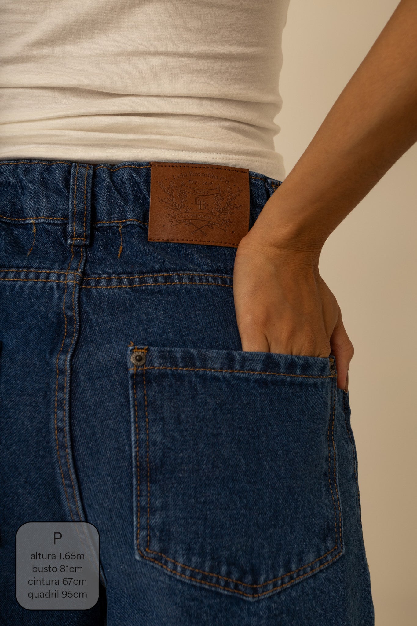 calça jeans ajustável wide denim blue