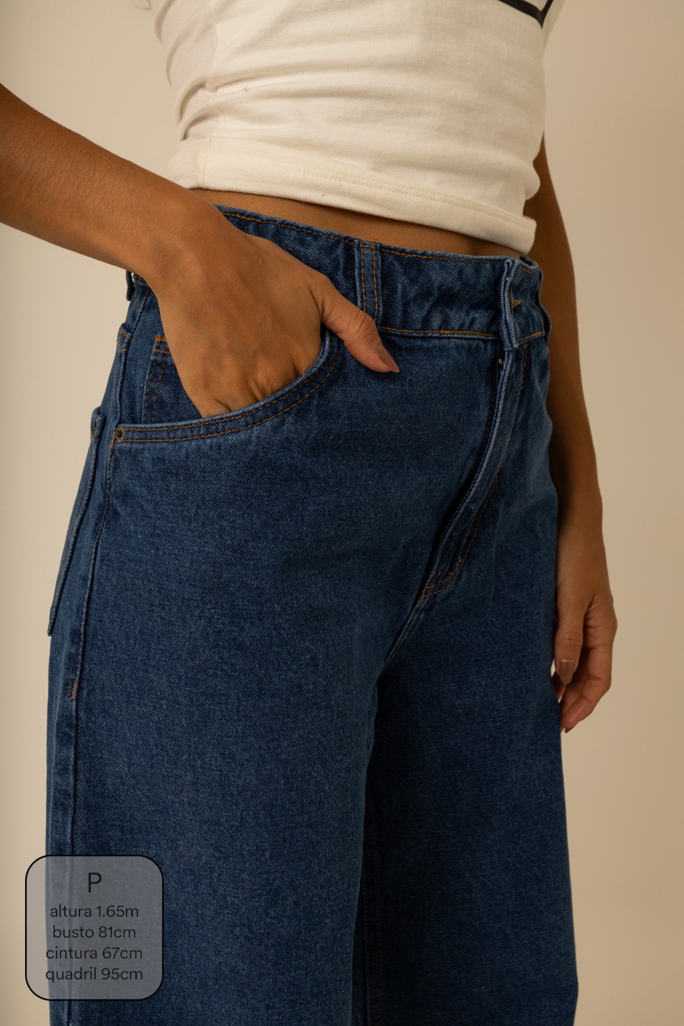 calça jeans ajustável wide denim blue 1.0