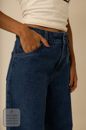 calça jeans ajustável wide denim blue 1.0