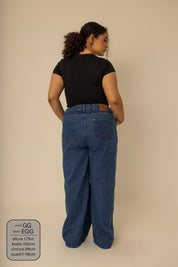 calça jeans ajustável wide denim blue 1.0