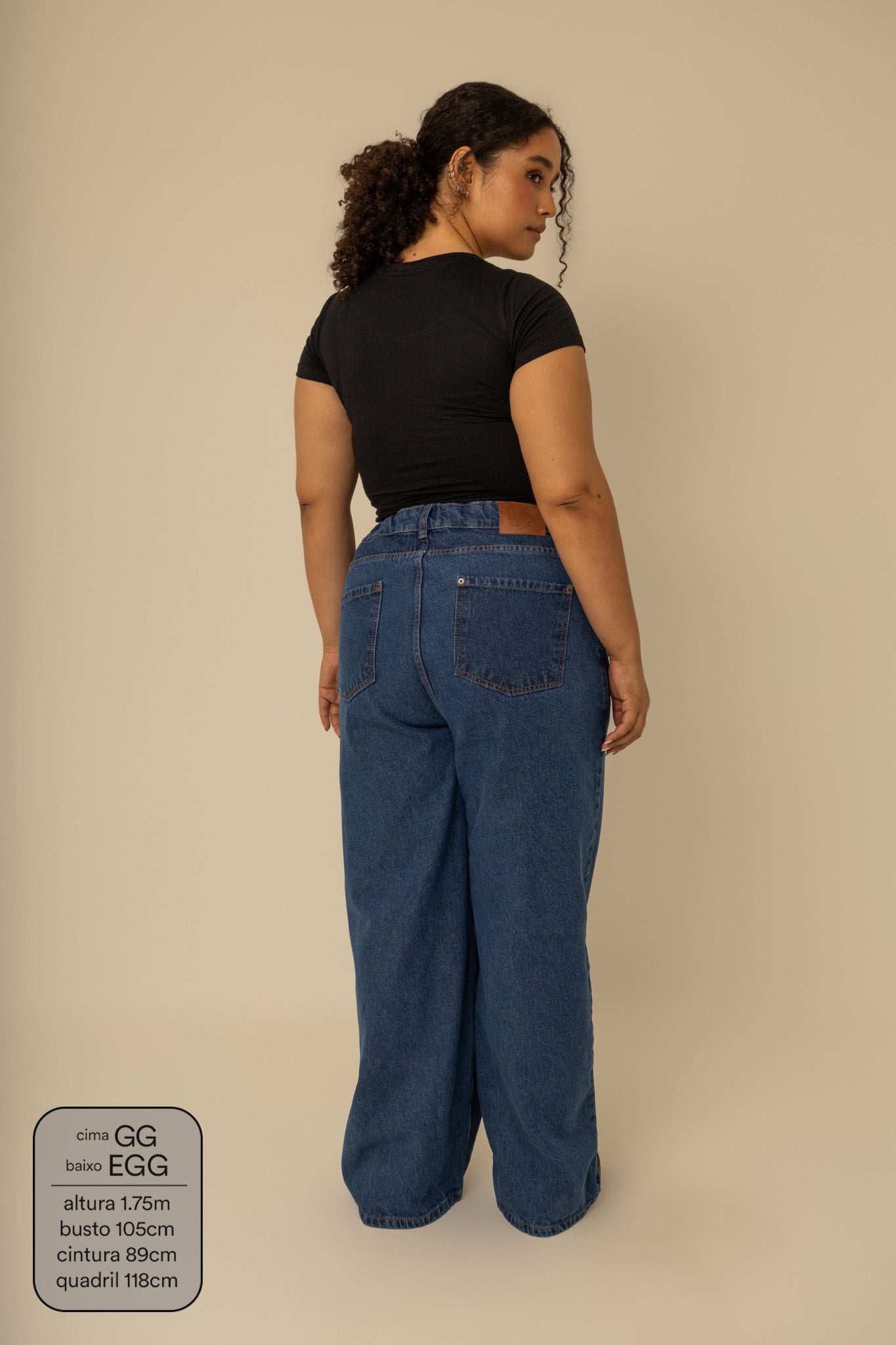 calça jeans ajustável wide denim blue 1.0