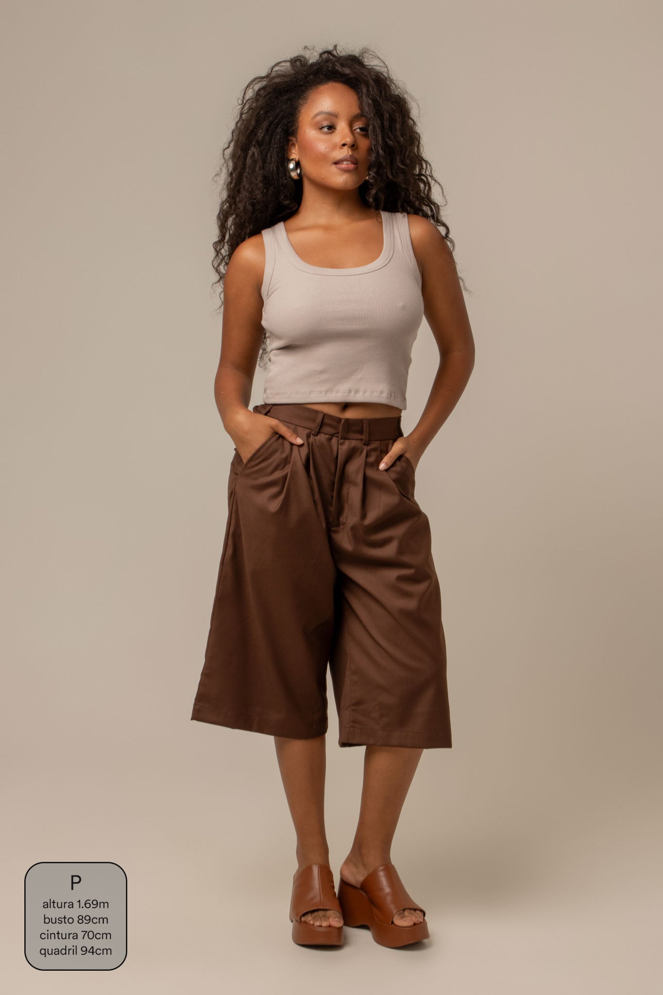 bermuda de alfaiataria feminina oversized chefa