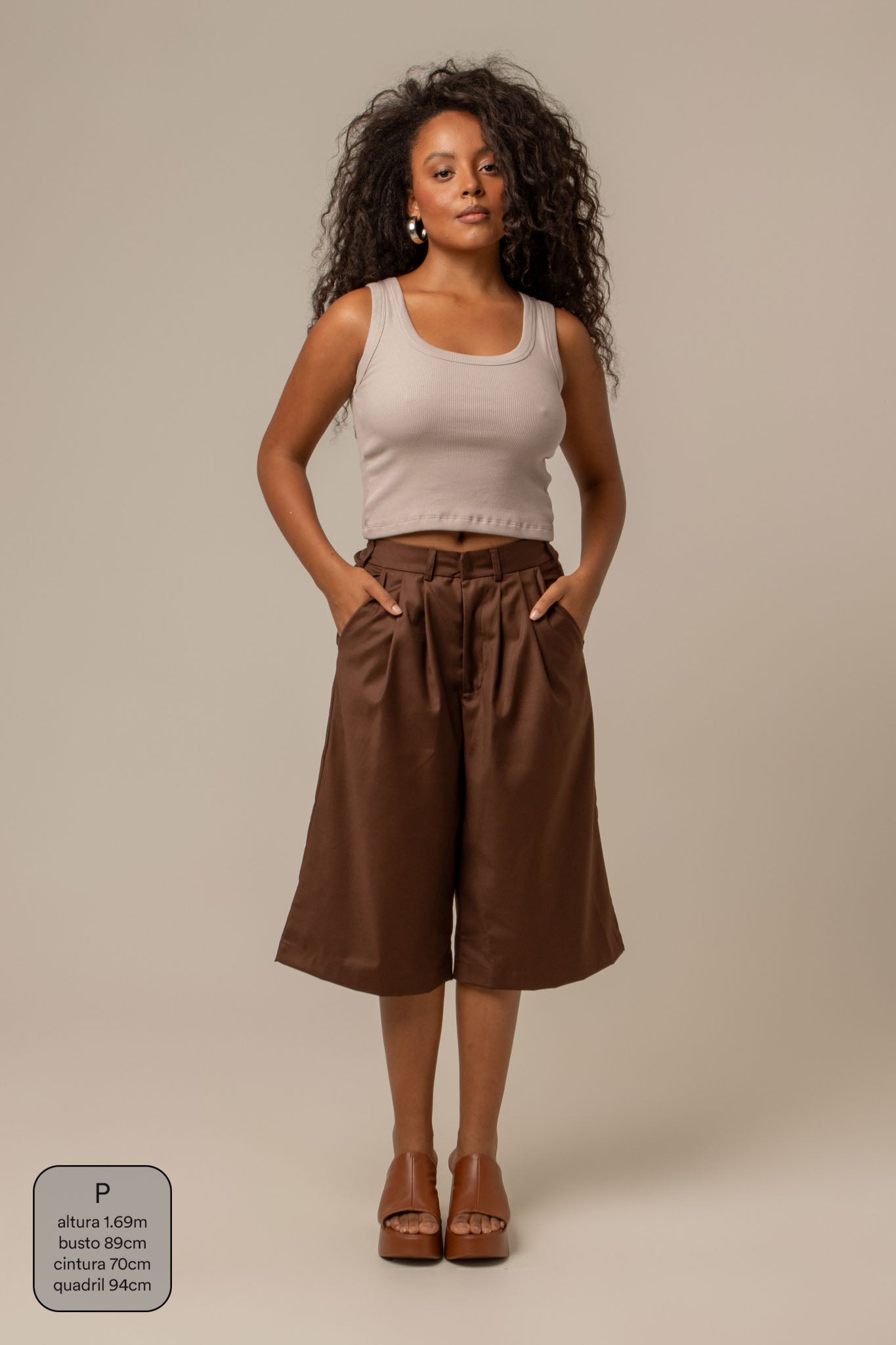bermuda de alfaiataria feminina oversized chefa