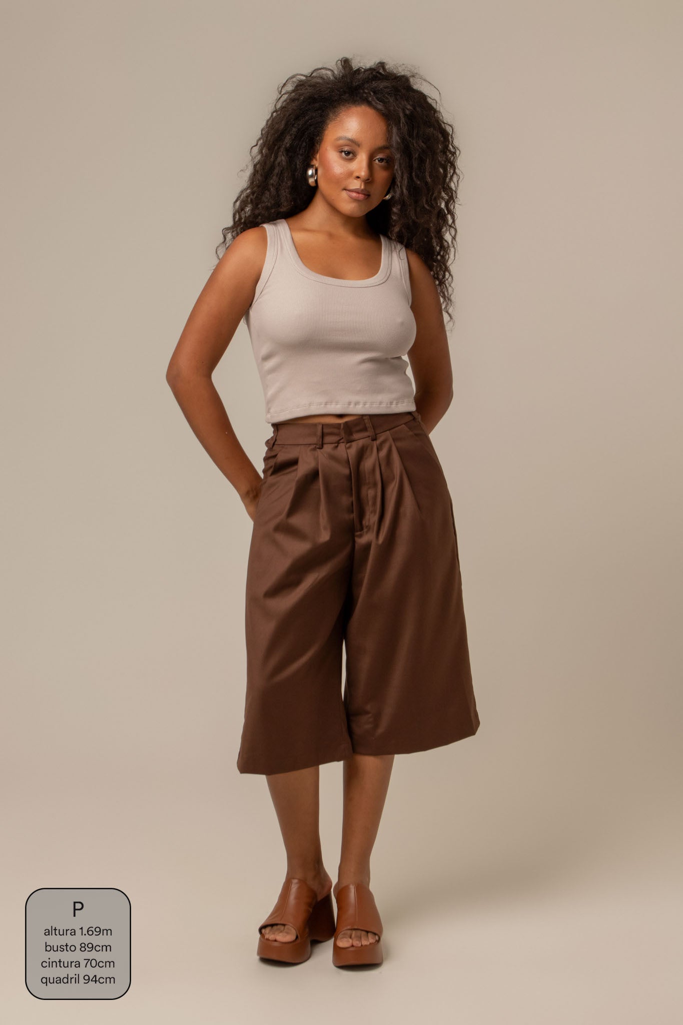 bermuda de alfaiataria feminina oversized chefa