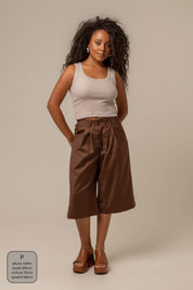 bermuda de alfaiataria feminina oversized chefa