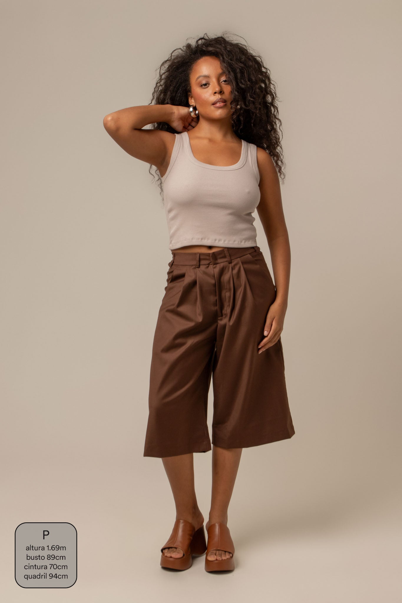 bermuda de alfaiataria feminina oversized chefa