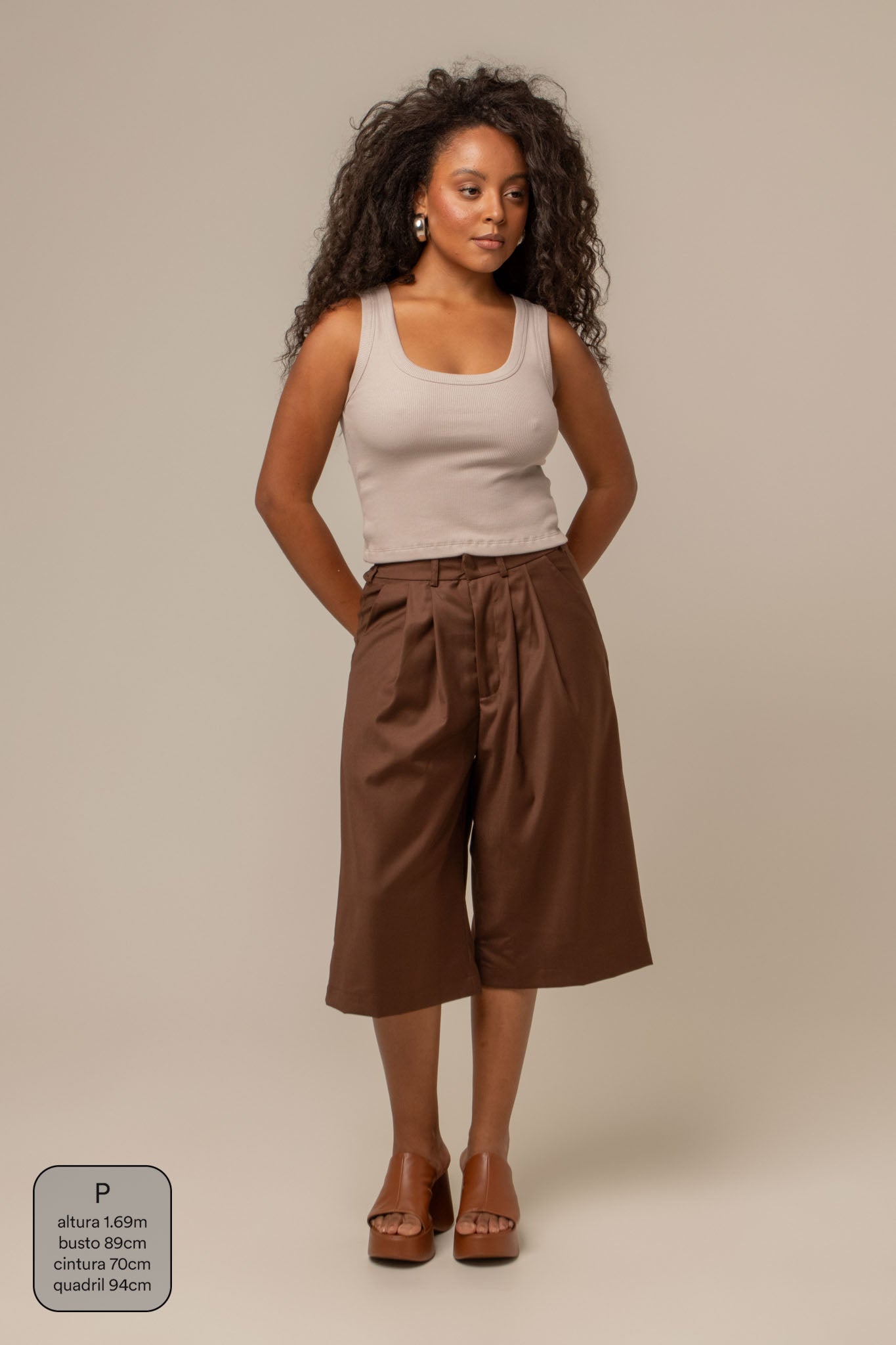 bermuda de alfaiataria feminina oversized chefa