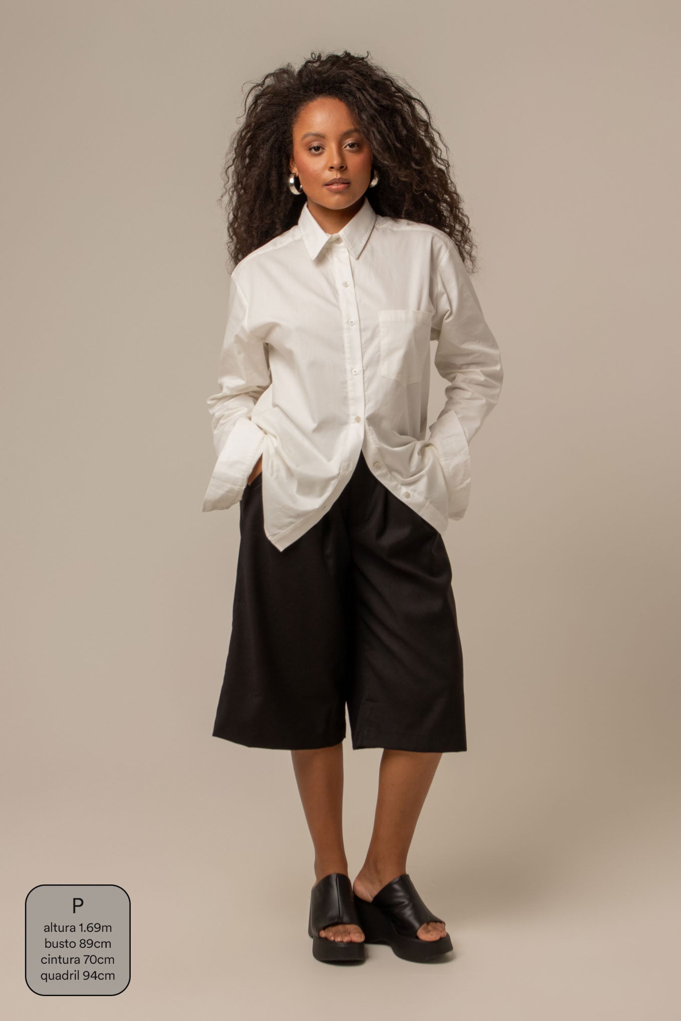 bermuda de alfaiataria feminina oversized chefa