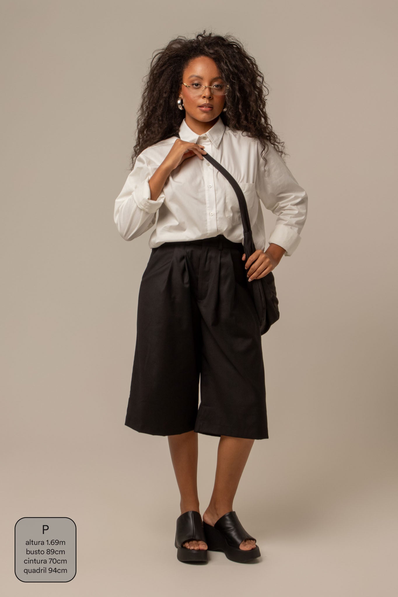 bermuda de alfaiataria feminina oversized chefa