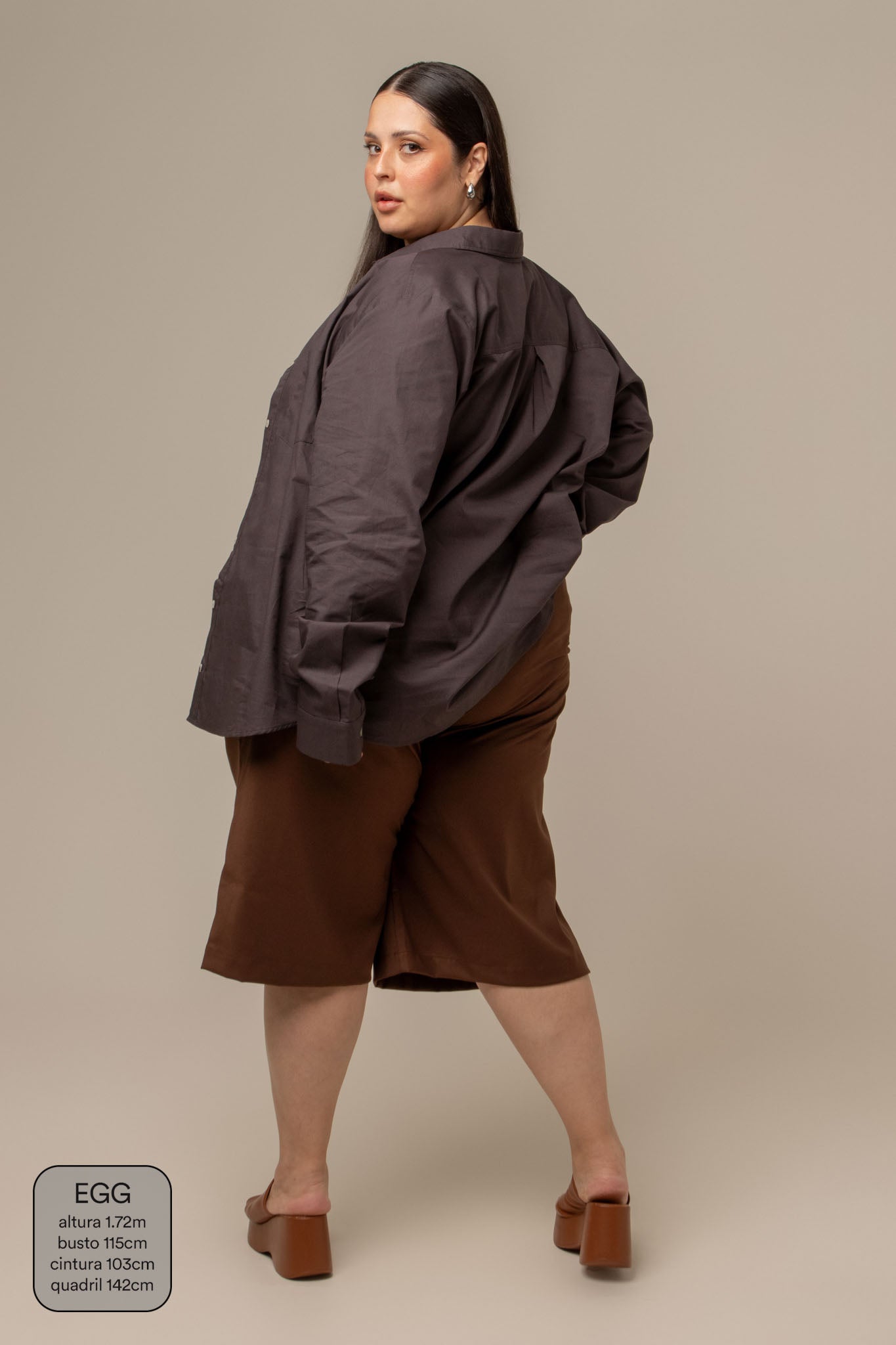 bermuda de alfaiataria feminina oversized chefa