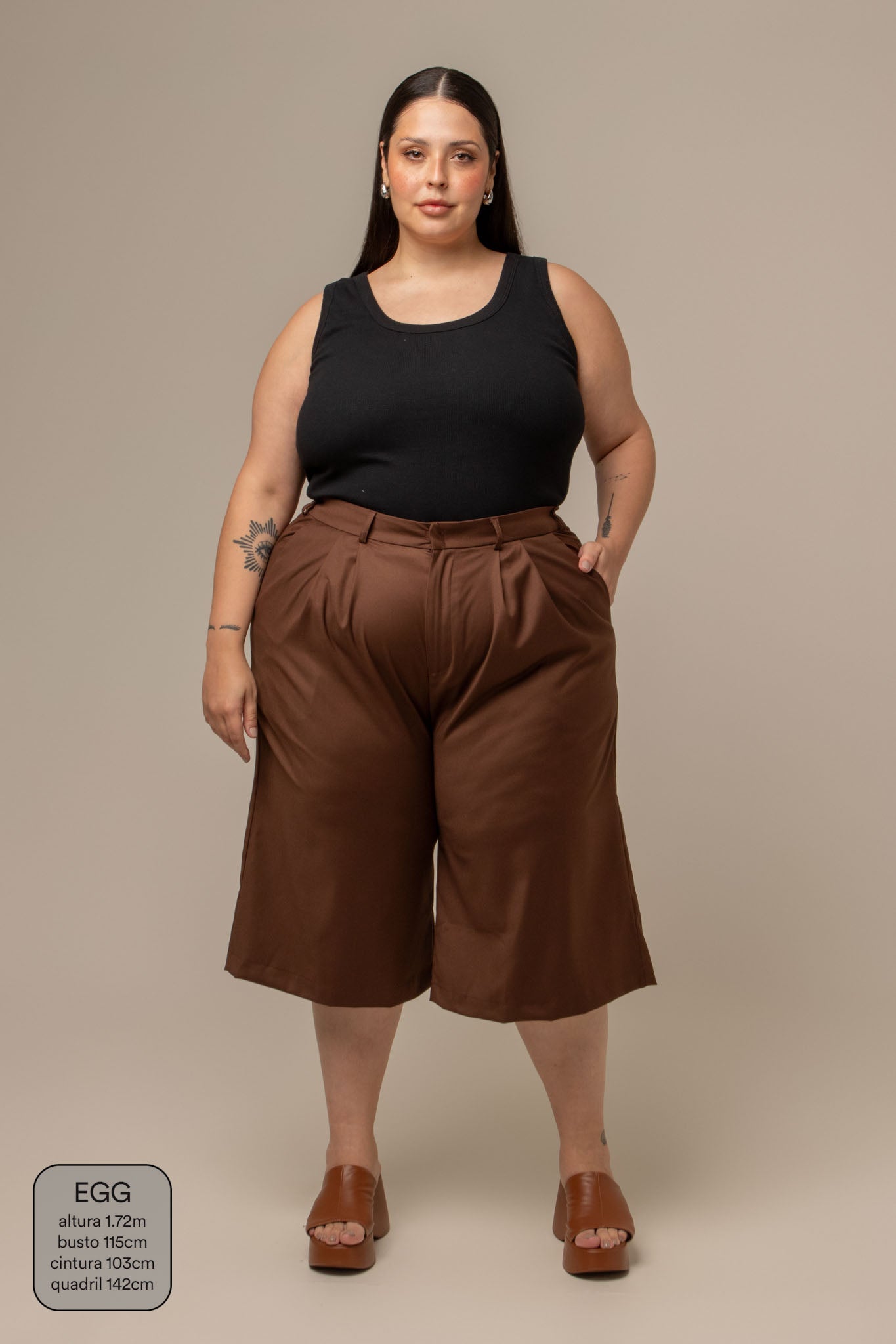bermuda de alfaiataria feminina oversized chefa