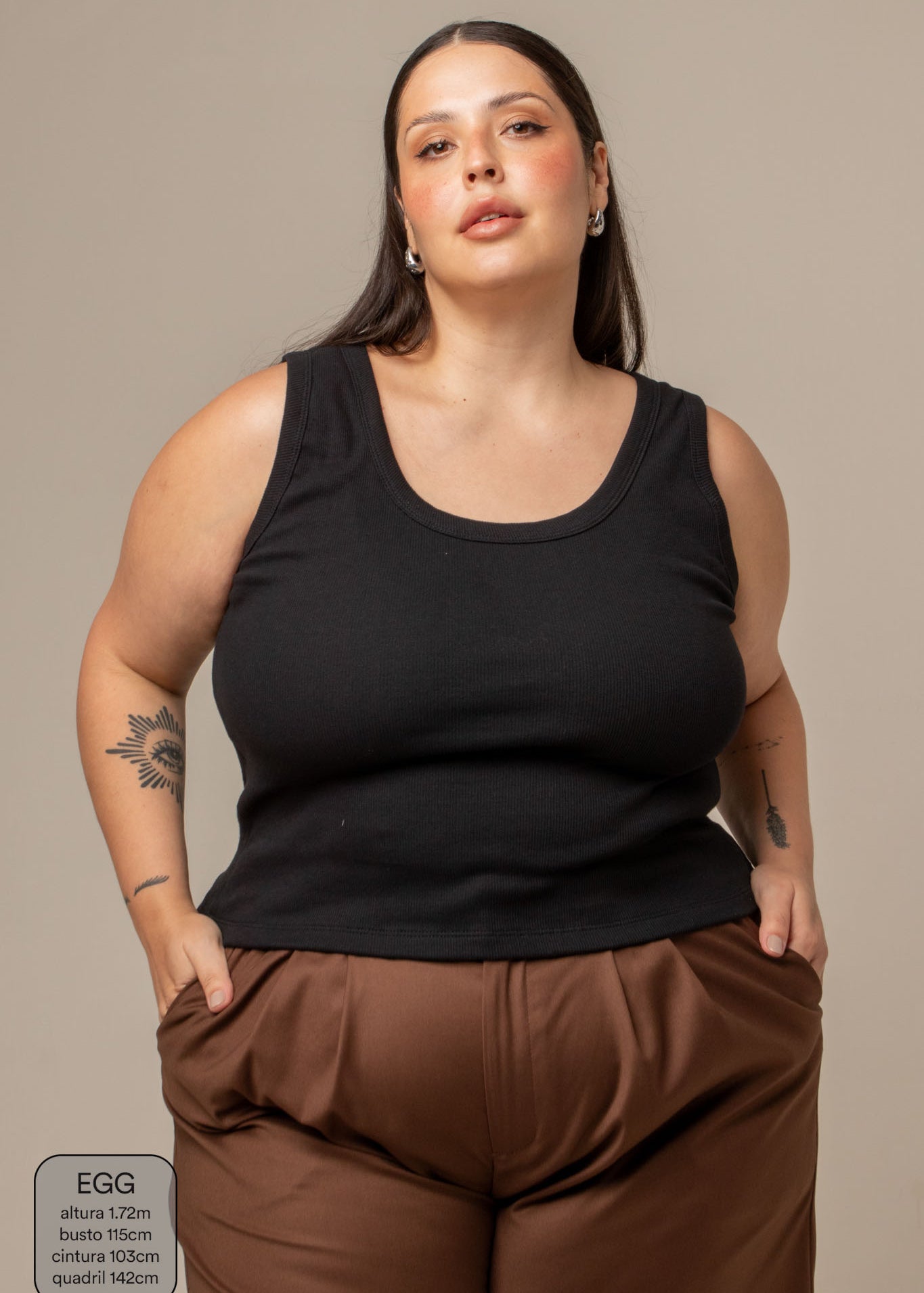 regata canelada de algodão