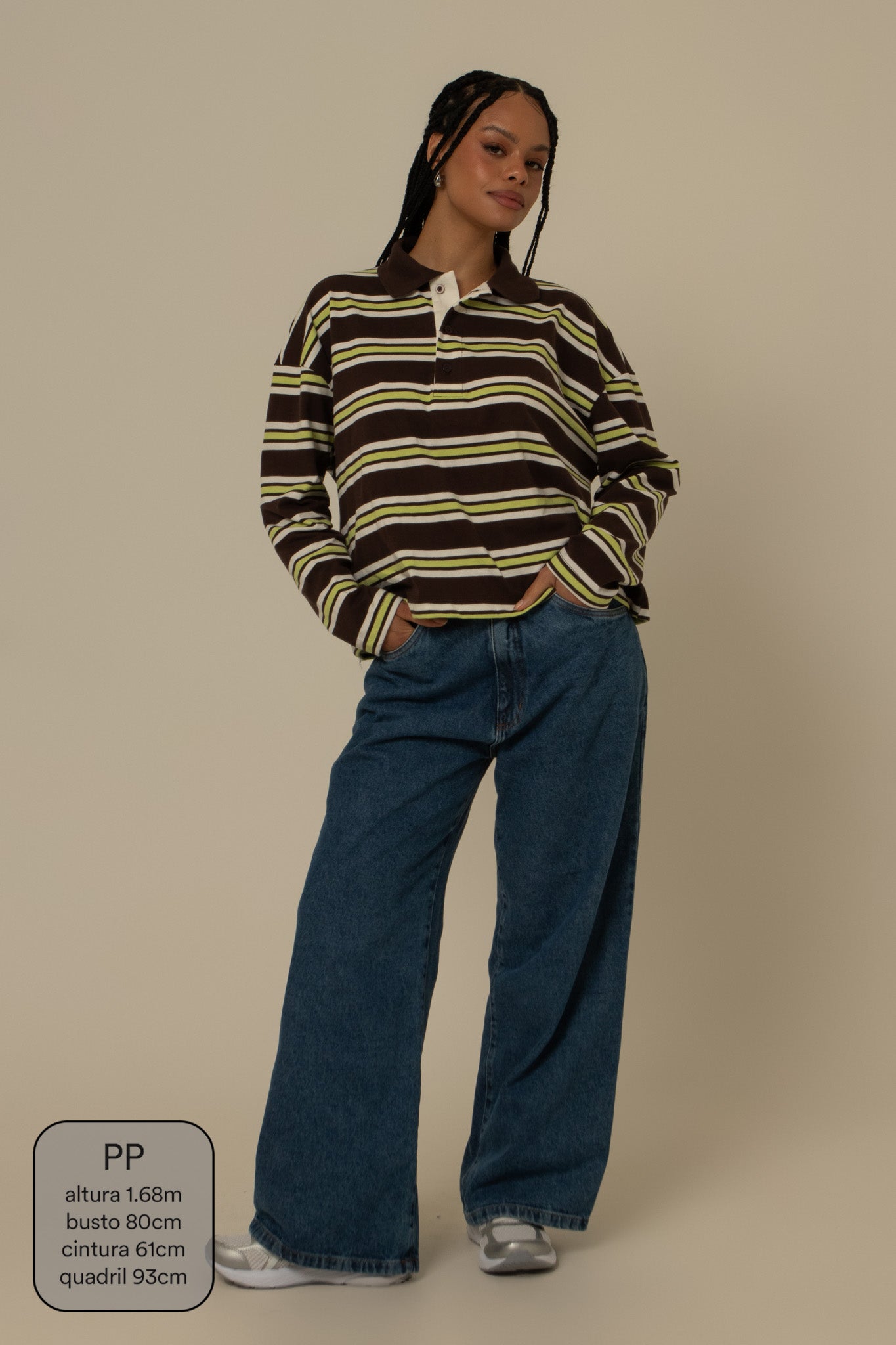 polo listrada oversized manga longa luv