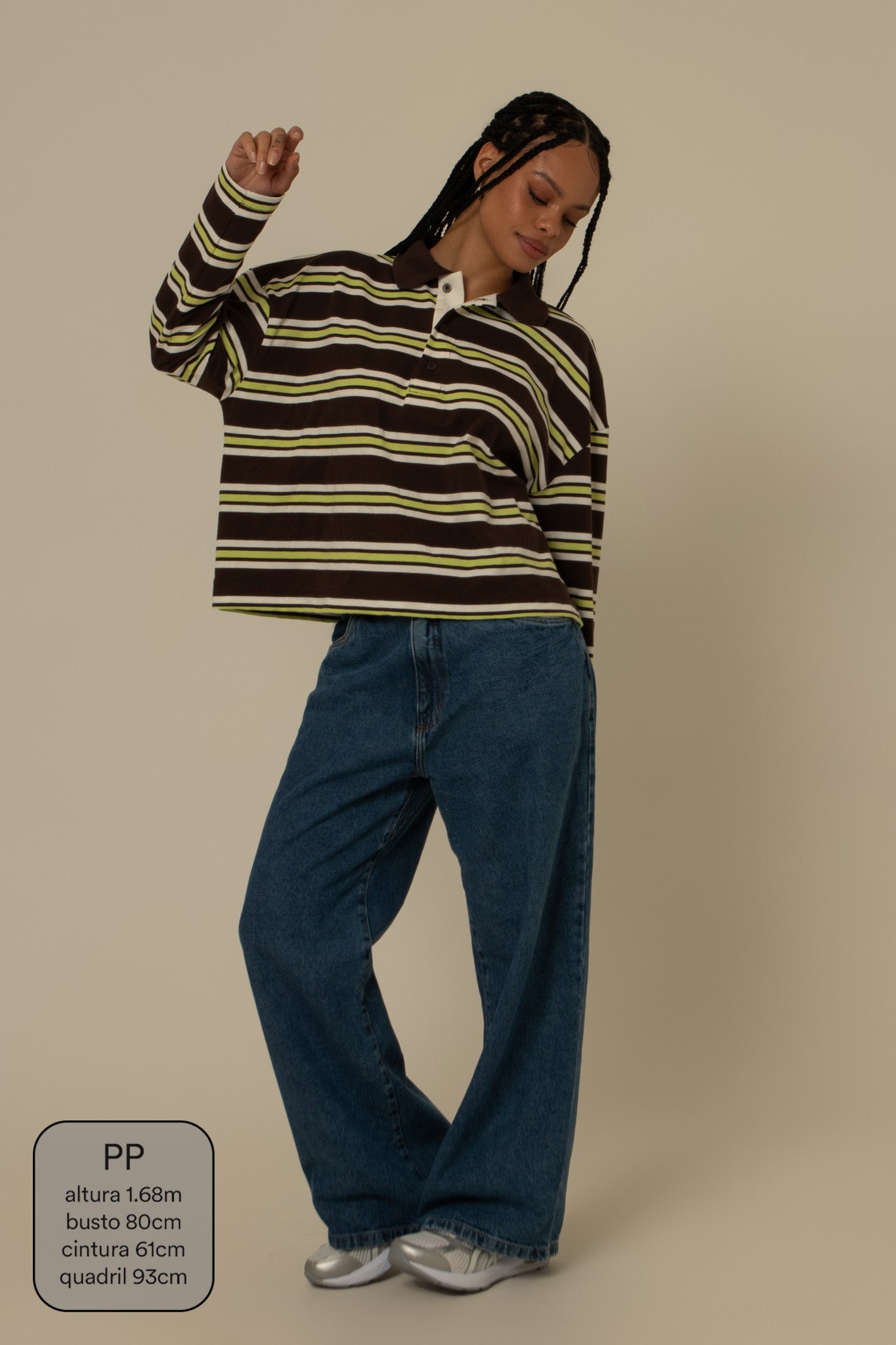 polo listrada oversized manga longa luv