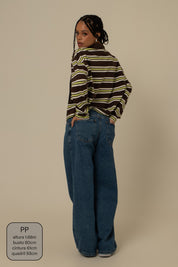calça jeans ajustável wide denim blue 1.0