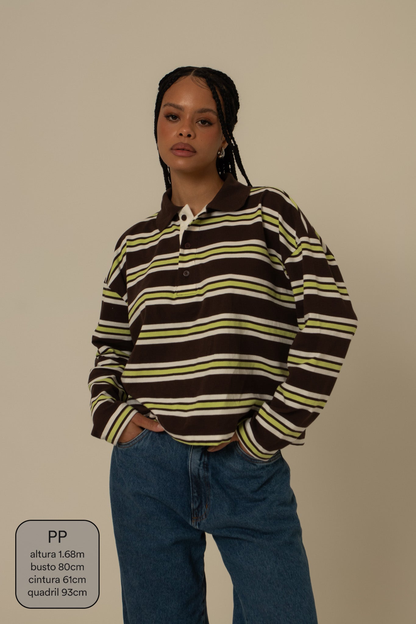 polo listrada oversized manga longa luv
