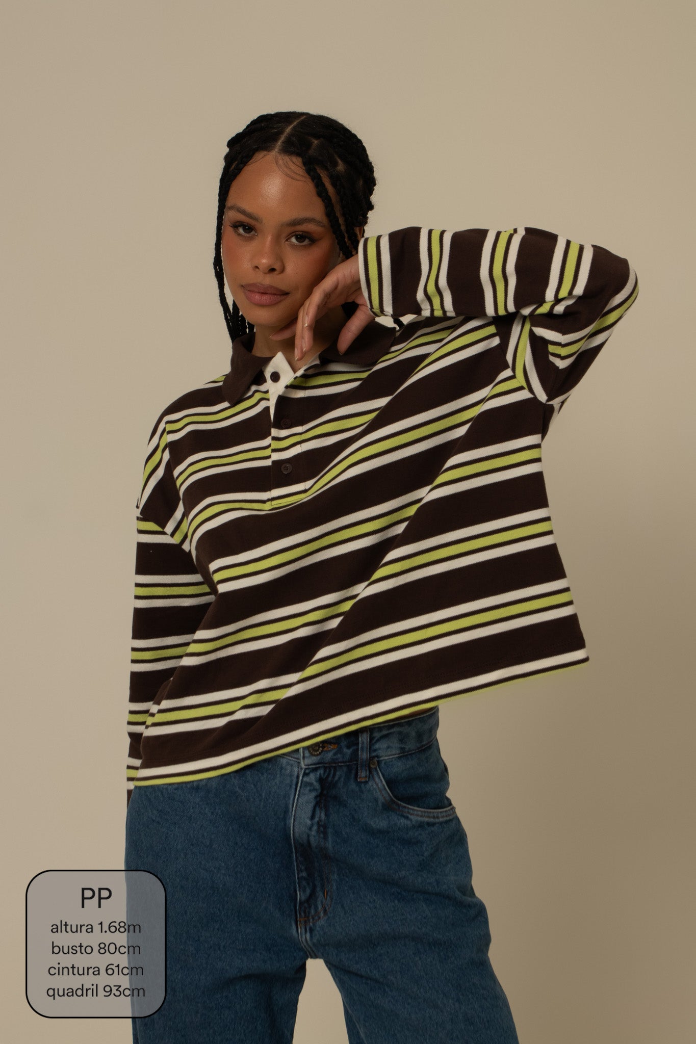 polo listrada oversized manga longa luv