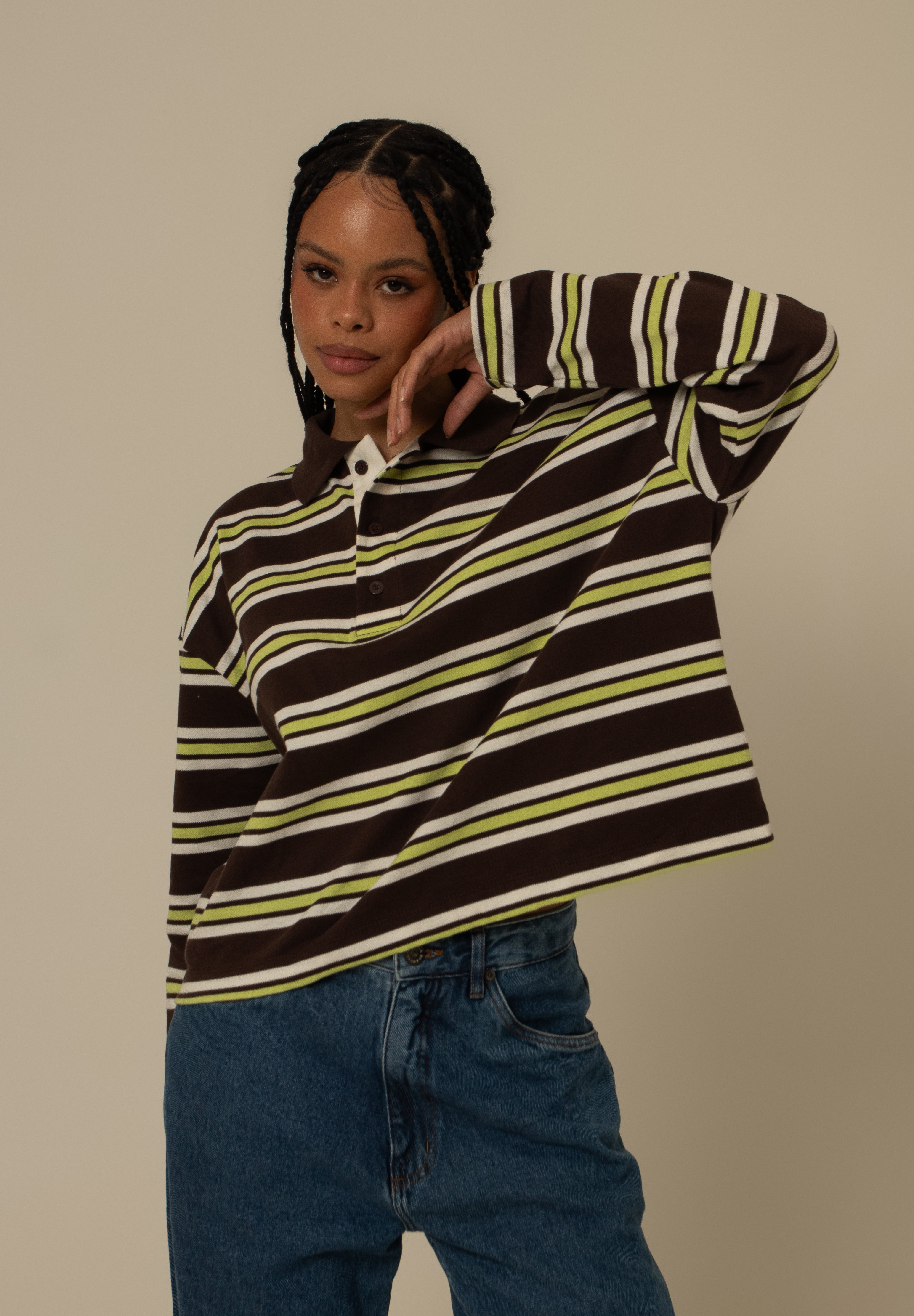 polo listrada oversized manga longa luv