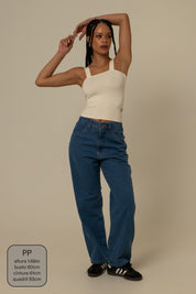 calça jeans ajustável mom denim blue 1.0