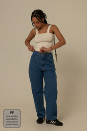 calça jeans ajustável mom denim blue 1.0