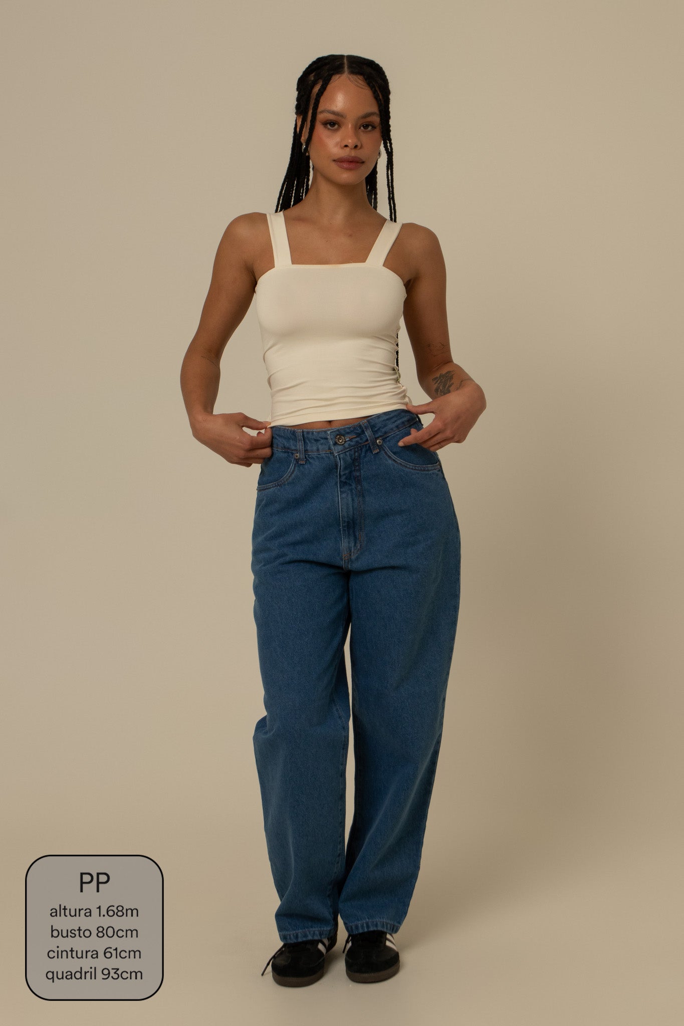 calça jeans ajustável mom denim blue 1.0