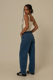 calça jeans ajustável mom denim blue 1.0