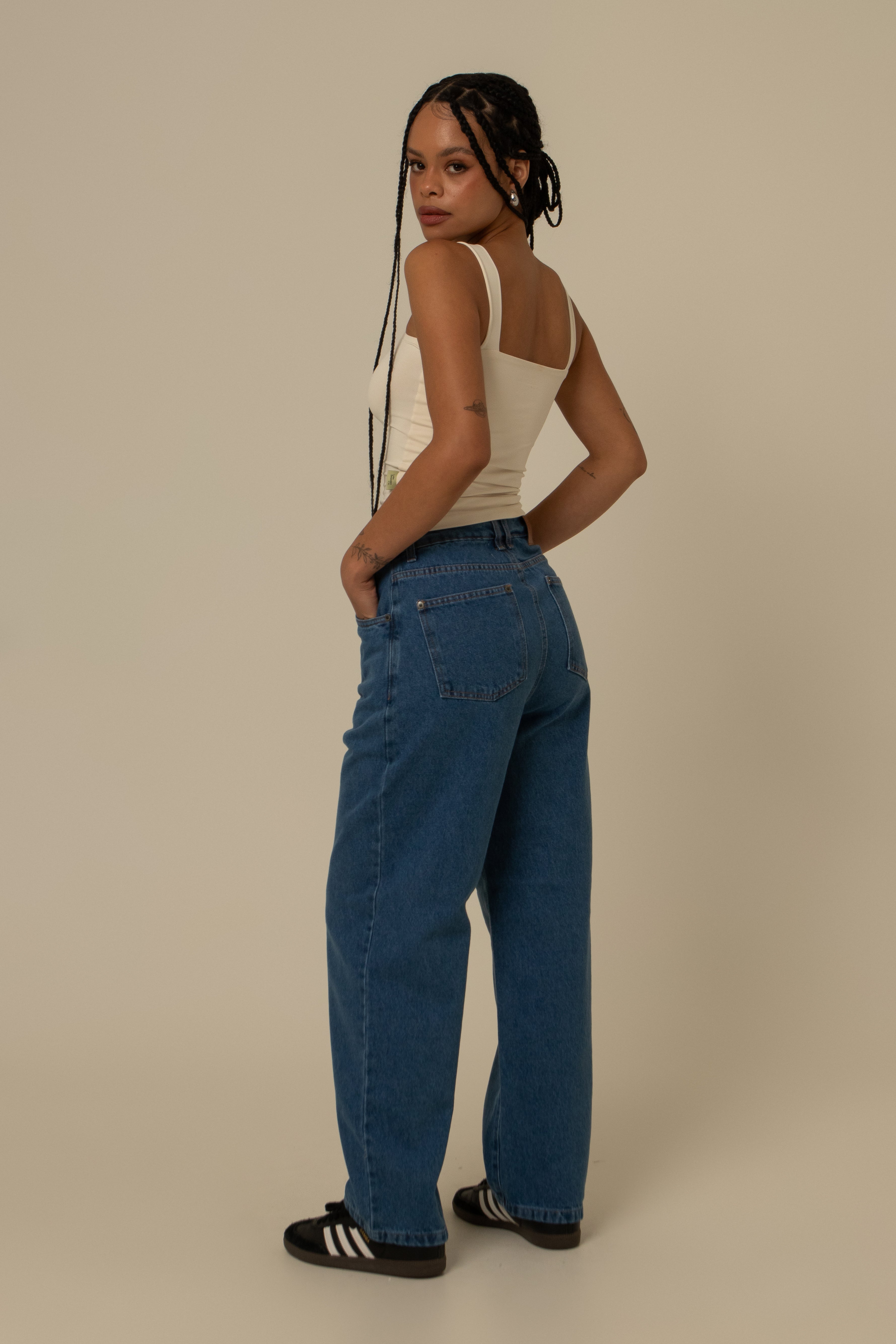 calça jeans ajustável mom denim blue 1.0