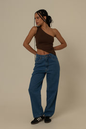 calça jeans ajustável mom denim blue 1.0