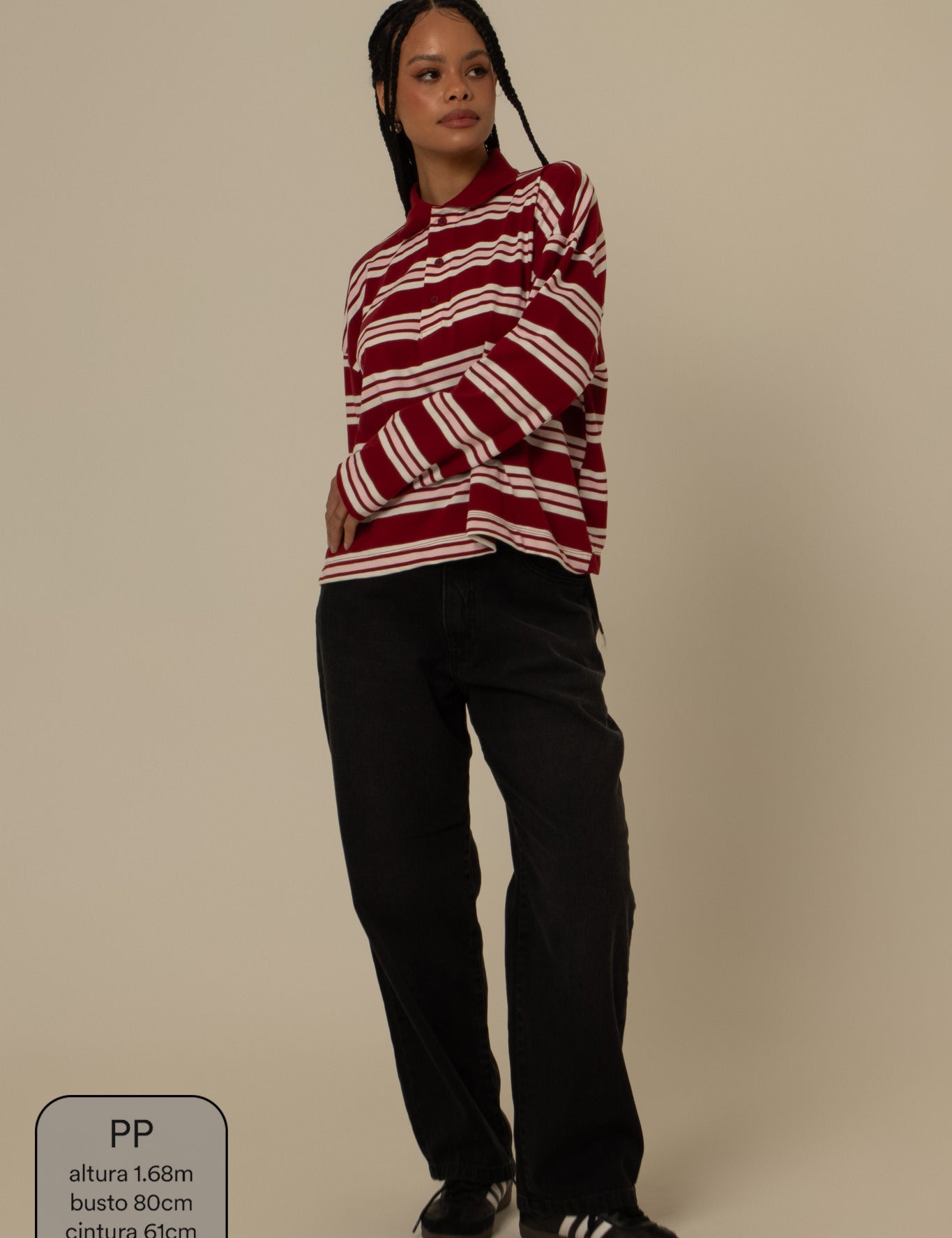 polo listrada oversized manga longa luv