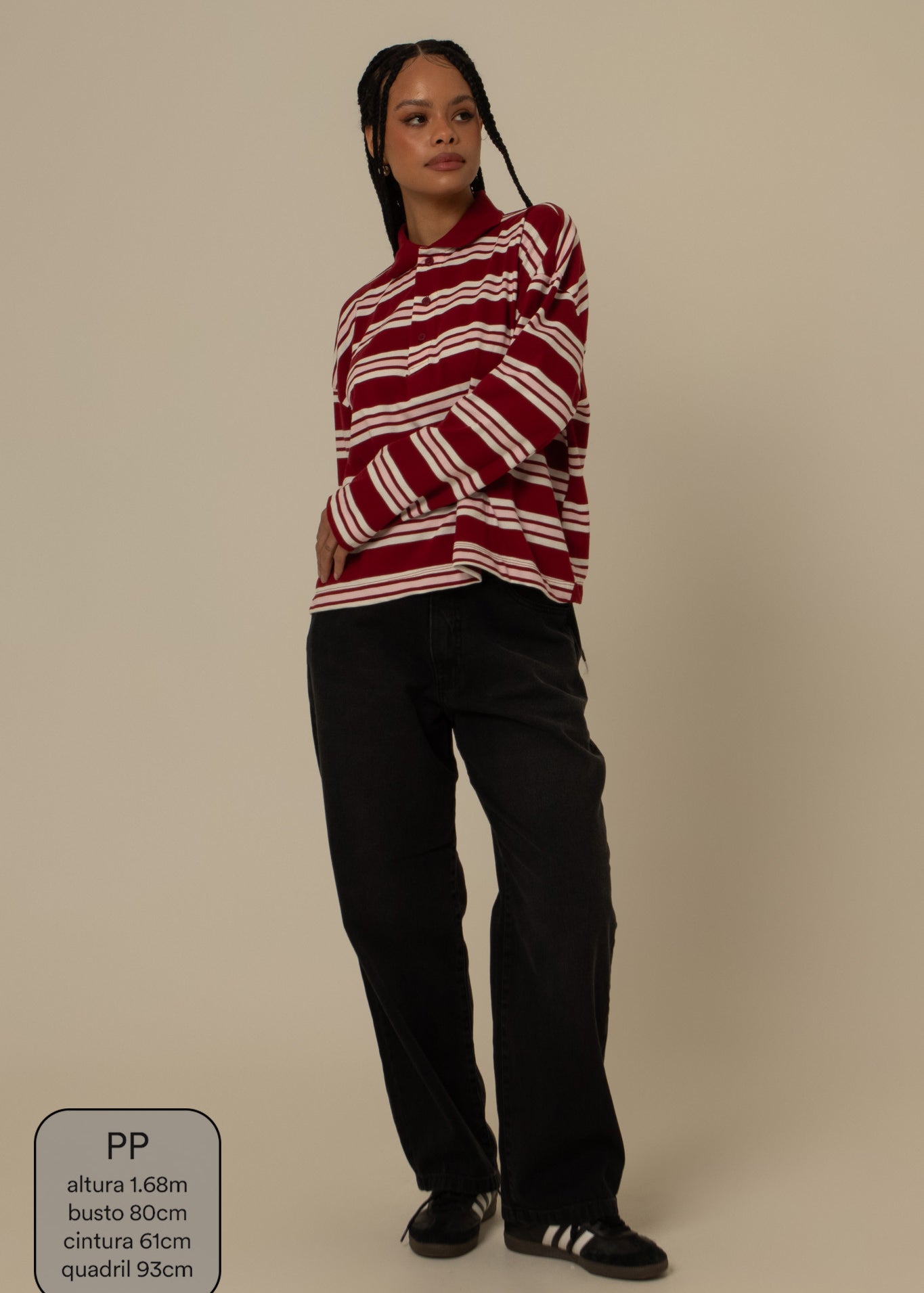 polo listrada oversized manga longa luv